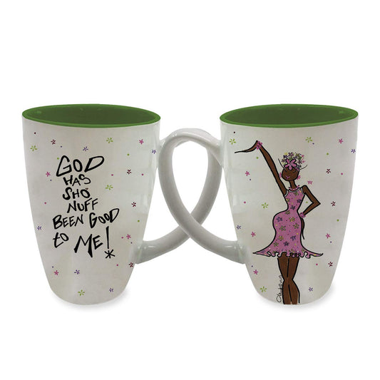Shades of Color Latte Mug, God Has Sho Nuff Been Good to Me, 5 x 5 inches , 16 oz, Multicolor