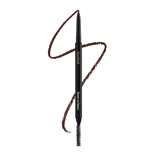 Mented Cosmetics | Eyebrow Pencil, Eyebrow Stencil, Eyebrow Brush, High Brow Pencil with Spoolie | Natural Looking Brows, All Day Wear | Cruelty-Free, Brow Or Later (Medium Brown)