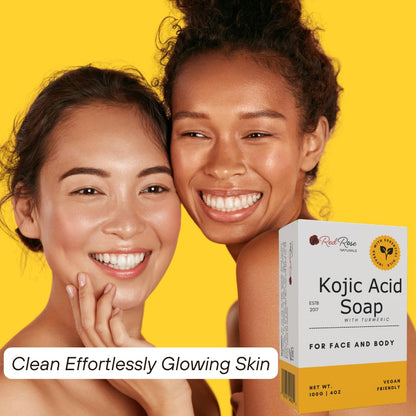Red Rose Naturals Kojic Acid Soap with Turmeric, 4 oz Bar
