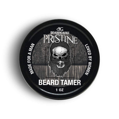 Beard Gains Pristine Scented Color Tinted Beard Tamer Wax for Men, Shape, Style & Groom Facial Hairs with Organic Balm Leave In Conditioner, Control Wild Whisker Hairs - Choose Your Hair Color (Black)
