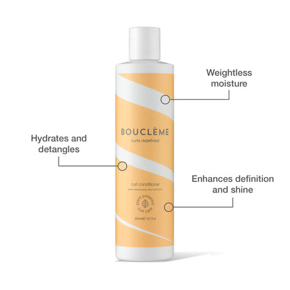 Bouclème Curl Cleanser No Foam, Based Co-Wash for Cleansing Hair + Curl Conditioner Reduces Tangling - 97% Naturally Derived Ingredients + Scalp Massager Shampoo Brush for Curls