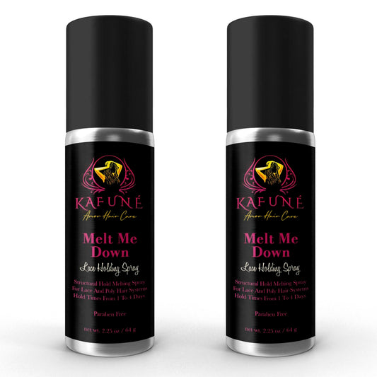Kafune Amor Hair Care 2 Melt Me Down Lace Melting and Holding Spray Hair Adhesive for Wigs, Extensions, Toupees and Hairpieces, Strong Natural Finishing Hold with Control, Women and Men