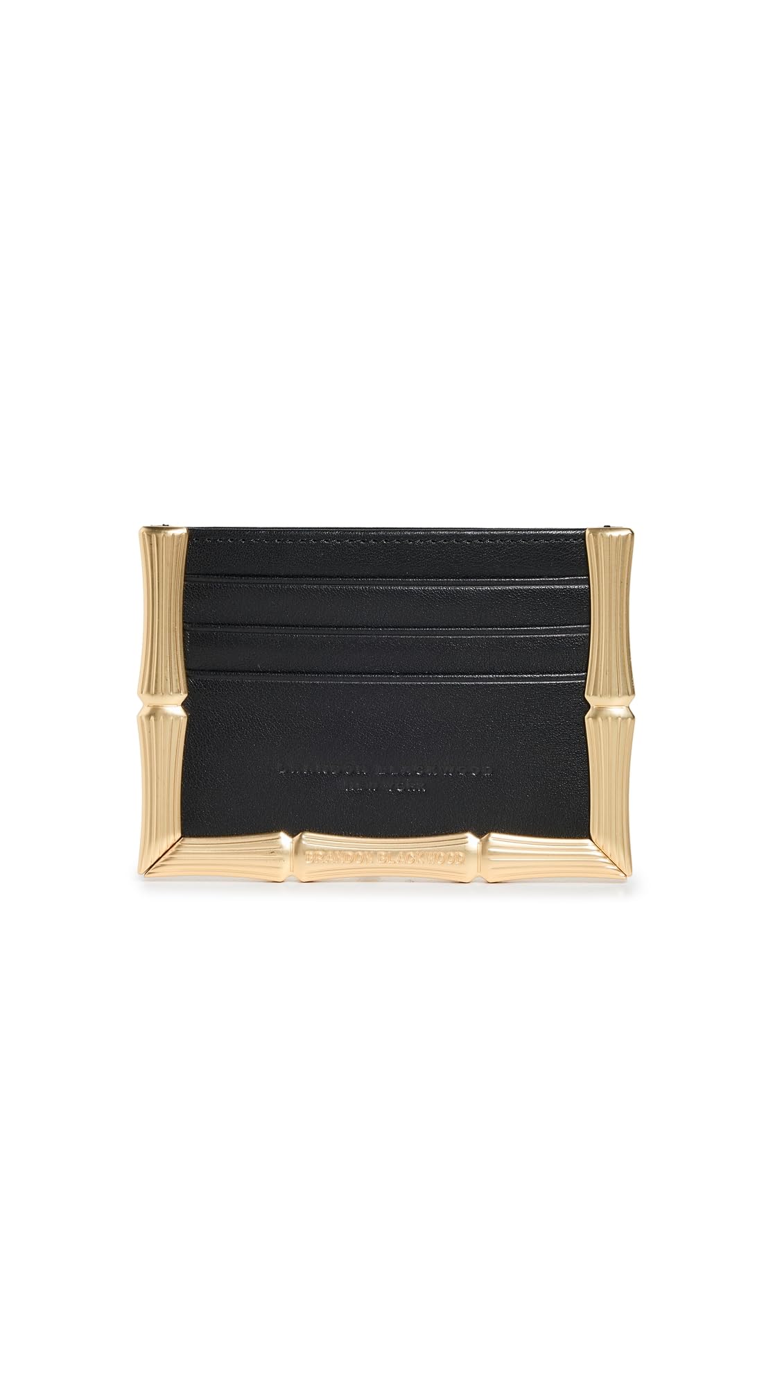 Brandon Blackwood Women's Bamboo Card Holder, Black, One Size