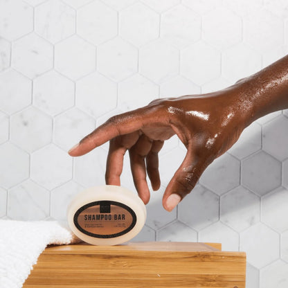 BlackTravelBox Solid Shampoo Bar With Moisturizing Tea Tree Oil For Healthy Scalp, Gentle Sulfate-Free Cleanser For Curls, Coils, Braids, And Locs TSA Friendly - 2.6 Oz