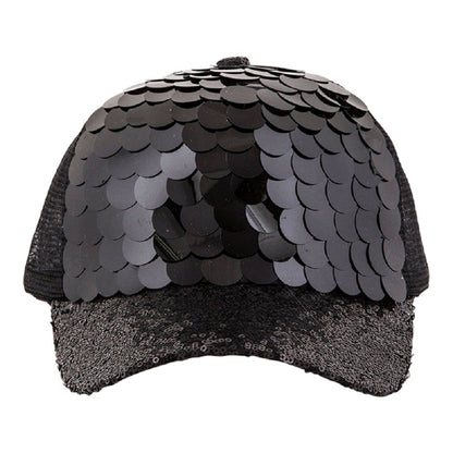 2Chique Boutique Women's Mix Sequins Fashion Cap (Black)