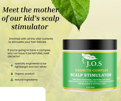 J'Organic Solutions Scalp Stimulator with Sweet Almond, Castor, Olive, and Argan Oils (Hair Grease)