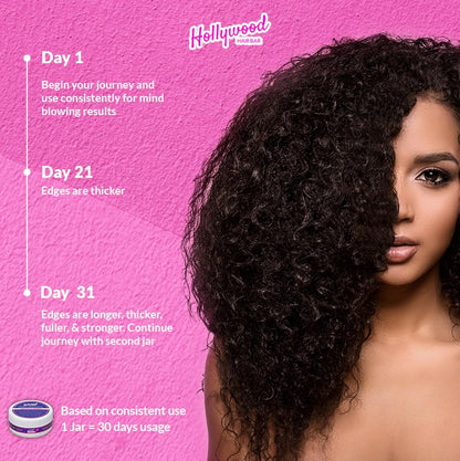 Hollywood Hair Bar Growth Edge Control - Smooths and Grows Edges, Vegan and Cruelty Free, 4 oz