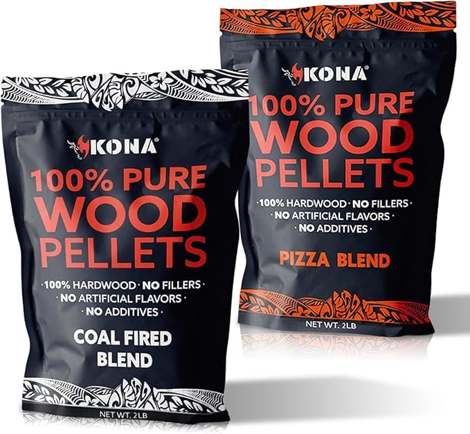 (2 Pack) Pizza & Charcoal Smoker Pellets - (2 lb) Premium Wood Pellet Bags for Smoker, Grill, Pizza Oven - Pizza Blend & Coal Fired Flavors - 100% Natural Hardwood - Ultimate Smoky Flavor Experience