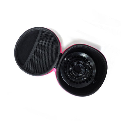PuffCuff Round Hardcover Carry Case, Hair Clamp Storage & Protector, Black, 1 Piece, 5.25 x 2 x 5.25