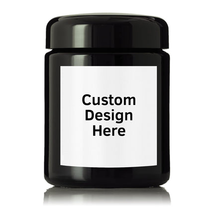 Artanis Home Customized Black Ultraviolet Glass Jar | Airtight Smell Proof Container | Personalized Gift for Tea Drinkers and Herb Storage, 250 ml 8 oz