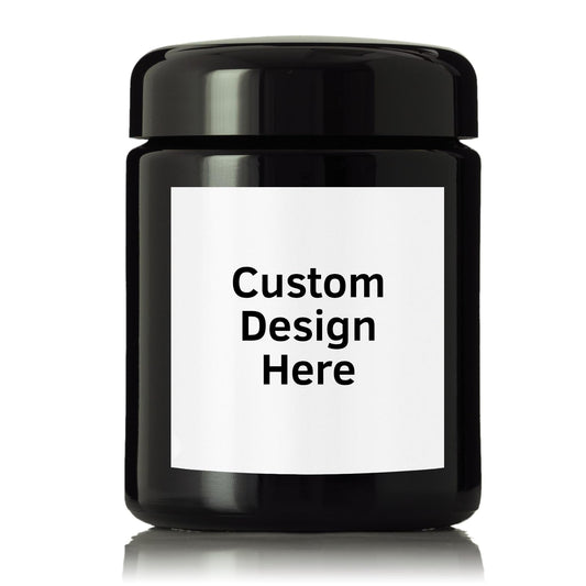 Artanis Home Customized Black Ultraviolet Glass Jar | Airtight Smell Proof Container | Personalized Gift for Tea Drinkers and Herb Storage, 250 ml 8 oz