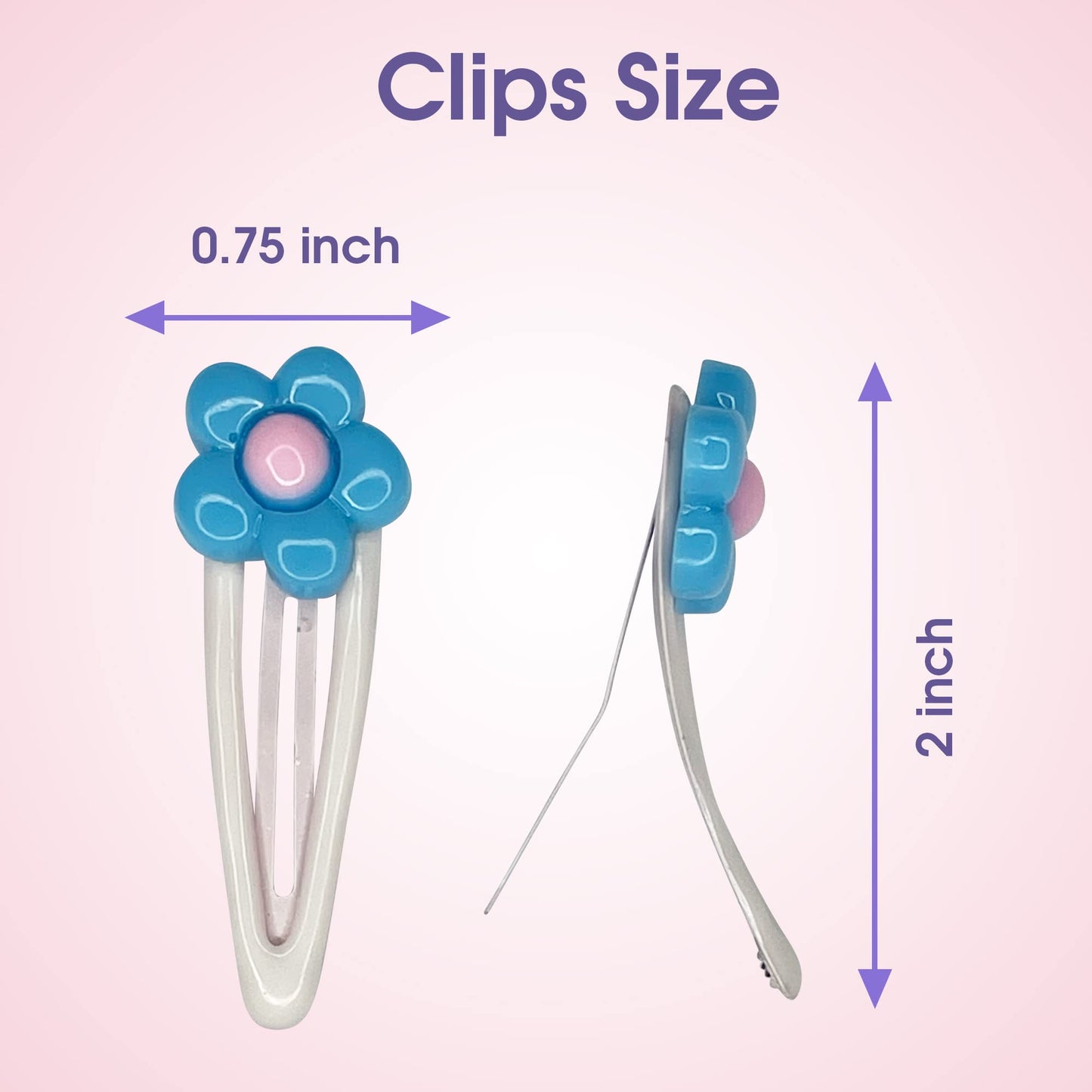 Girls & Toddlers Hair Clips - Snap & Go Flower Hair Clips - Girls, Kids, Hair Accessory 10 Count - Control flyaways