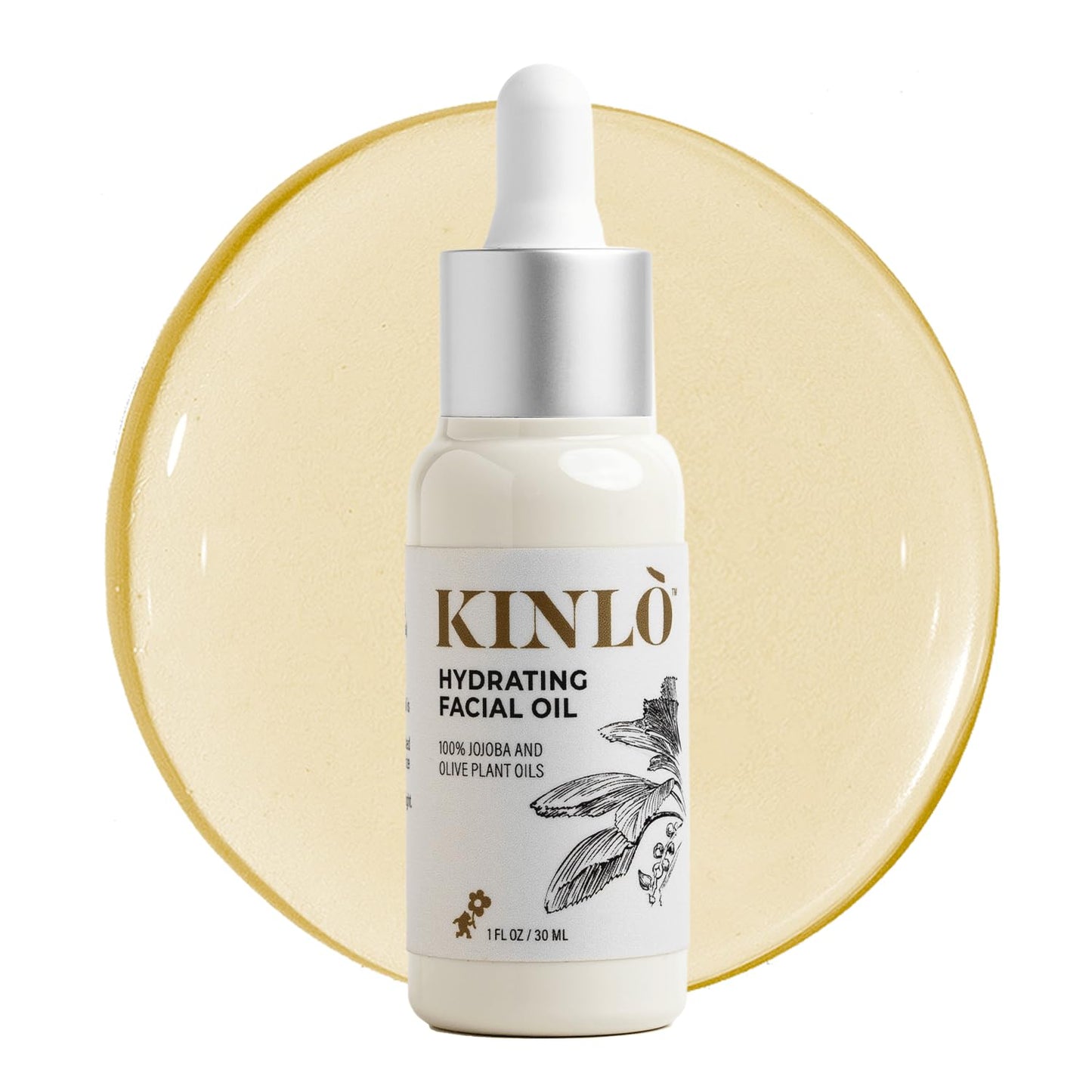 Kinlo Hydrating Face Oil | Jojoba & Olive Oil with Vitamin E | Deep Hydration & Nourishing Facial Moisturizer | 1 fl oz | Gua Sha Facial Massage Oil