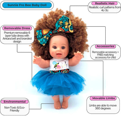 Orijin Bees Baby Bee Dolls (Sunnie Fro Baby Bee) Oprah's Favorite Things