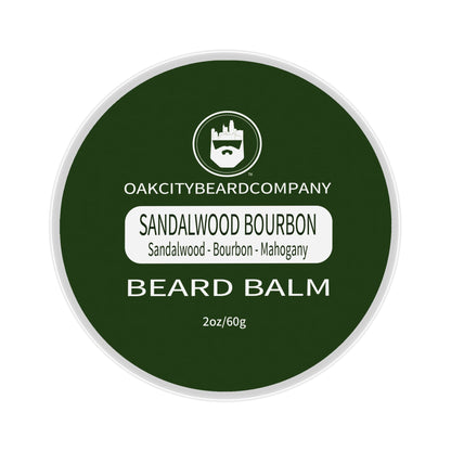 Oak City Beard Company - Sandalwood Bourbon - 2 Ounce - Beard Balm - Sandalwood - Bourbon - Mahogany - Beard Conditioner