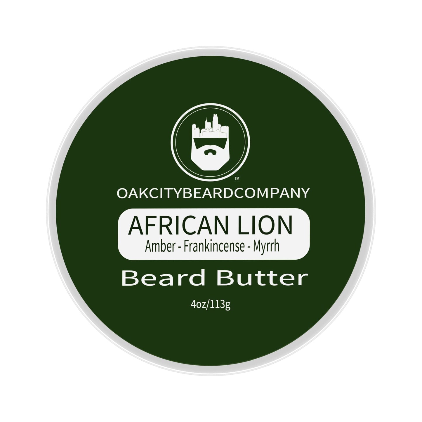 Oak City Beard Company - African Lion - 4 Ounce - Beard Butter - Beard Conditioner - Amber - Frankincense - Myrrh - Patchouli
