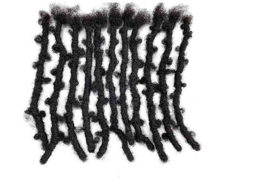 Locsanity Afro Kinky 100% Human Hair Handmade Butterfly Locs - 10" - .8cm Pencil Width Natural Undyed Black Dreadlocks, Crochet Hair Extensions (16", 10 Locs)