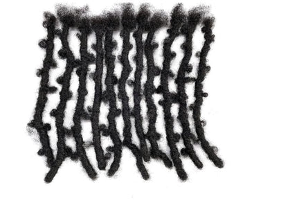 Locsanity Afro Kinky 100% Human Hair Handmade Butterfly Locs - 10" - .8cm Pencil Width Natural Undyed Black Dreadlocks, Crochet Hair Extensions (10", 10 Locs)