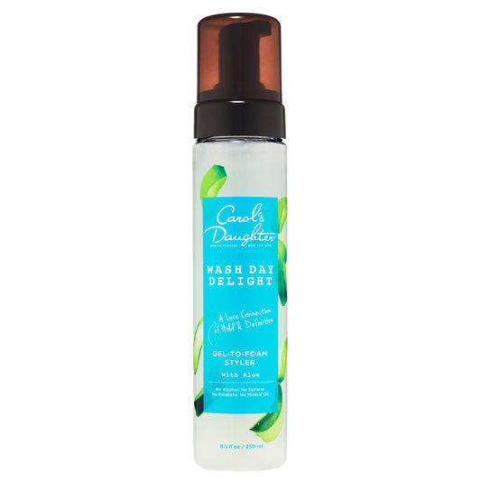 Carol's Daughter Wash Day Delight Hair Gel to Foam Mousse Styler and Hair Detangler for Curly Hair with Aloe, Natural-looking Hold 8.5 fl oz