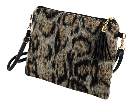 2Chique Boutique Women's Animal Print Cross Body Clutch Bag