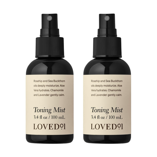 Loved01 Face & Body Toning Mist, John Legend Skincare, Hydrating & Cleansing Serum, Moisturizing Spray, Alcohol-Free, Formulated with Witch Hazel & Aloe Vera, 2-Pack (3.4 oz each)