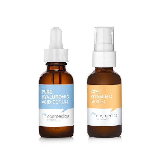 Cosmedica Skincare Set- Vitamin C Super Serum and Pure Hyaluronic Acid