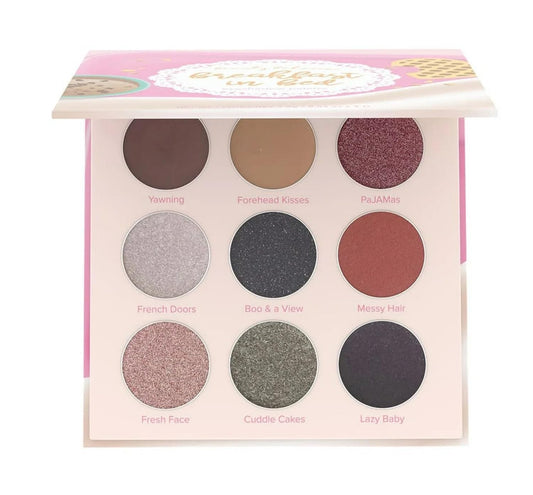 Beauty Bakerie Cosmetics Highly Pigmented Eye Shadow Makeup Palette, Sparkly/Glitter/Shimmer/Metallic/Matte Eyeshadow Look, Vegan, Cruelty-Free, Paraben-Free, 9 Shades, Breakfast in Bed