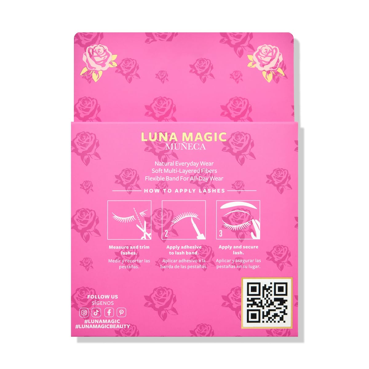 LUNA MAGIC Muńeca Faux Mink Lashes, Multipack, Natural Everyday Wear, Reusable, Wispy & Natural, Cruelty Free, 13MM, 4 Pairs