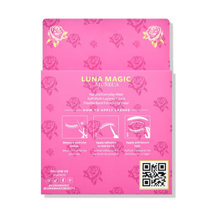 LUNA MAGIC Muńeca Faux Mink Lashes, Multipack, Natural Everyday Wear, Reusable, Wispy & Natural, Cruelty Free, 13MM, 4 Pairs