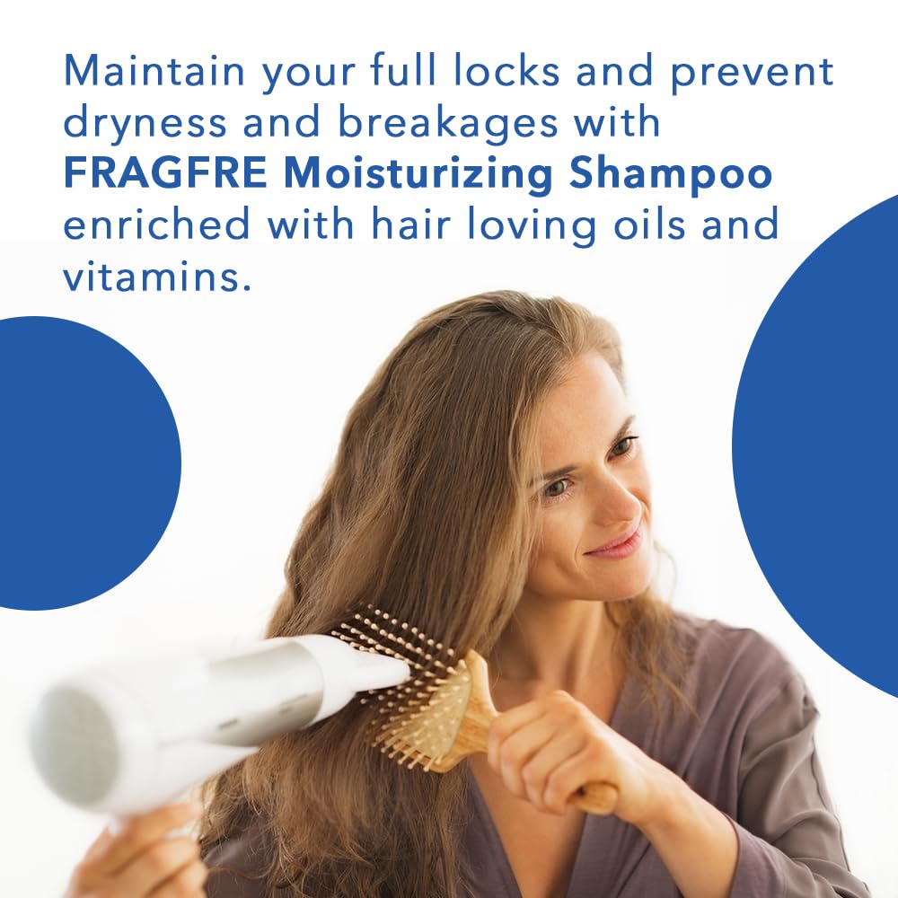 FRAGFRE Moisturizing Shampoo 8 oz: Fragrance-Free, Hypoallergenic, and Sulfate-Free - Nourish and Hydrate Your Dry, Hungry Hair with a Safe and Gentle Oil Shampoo - Ideal for Colors and Sensitive Scalps - Vegan and Cruelty-Free (1 Pack 8 oz)