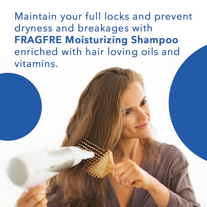 FRAGFRE Moisturizing Shampoo 8 oz: Fragrance-Free, Hypoallergenic, and Sulfate-Free - Nourish and Hydrate Your Dry, Hungry Hair with a Safe and Gentle Oil Shampoo - Ideal for Colors and Sensitive Scalps - Vegan and Cruelty-Free (1 Pack 8 oz)
