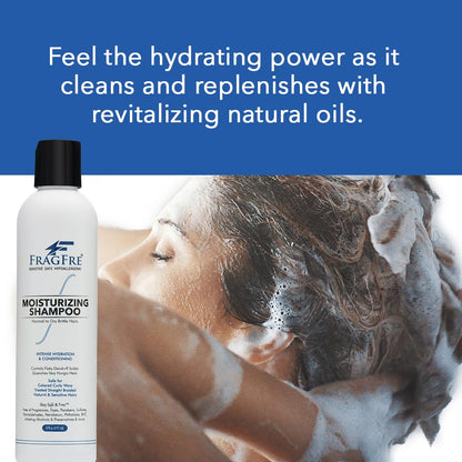 FRAGFRE Moisturizing Shampoo 8 oz: Fragrance-Free, Hypoallergenic, and Sulfate-Free - Nourish and Hydrate Your Dry, Hungry Hair with a Safe and Gentle Oil Shampoo - Ideal for Colors and Sensitive Scalps - Vegan and Cruelty-Free (1 Pack 8 oz)