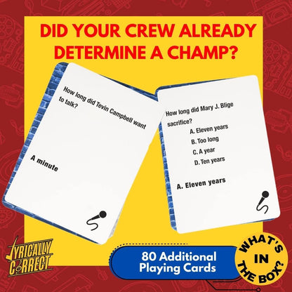 Lyrically Correct Music Trivia Card Game | Multi-Generational Family Gatherings, Adult Game Night and Fun Trivia (90's Expansion Pack)