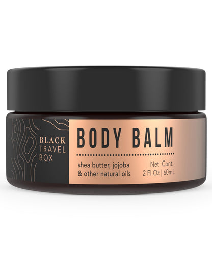 BlackTravelBox Body Balm with Mango, Shea & Cocoa Butters to Moisturize, Nourish & Rejuvenate Dry, Ashy, & Itchy Skin, TSA Friendly - 2.0 Oz