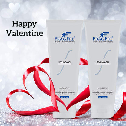 FRAGFRE Styling Gel Fragrance Free 8 oz Medium Hold - Hair Styling Gel for Sensitive Skin - Hypoallergenic Parabens Free - Gluten Free Vegan Cruelty Free - for Men Women and Children