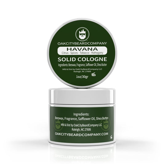 Oak City Beard Company - Havana - Solid Cologne - 1 Ounce - Citrus - Spices - Tobacco - Leather