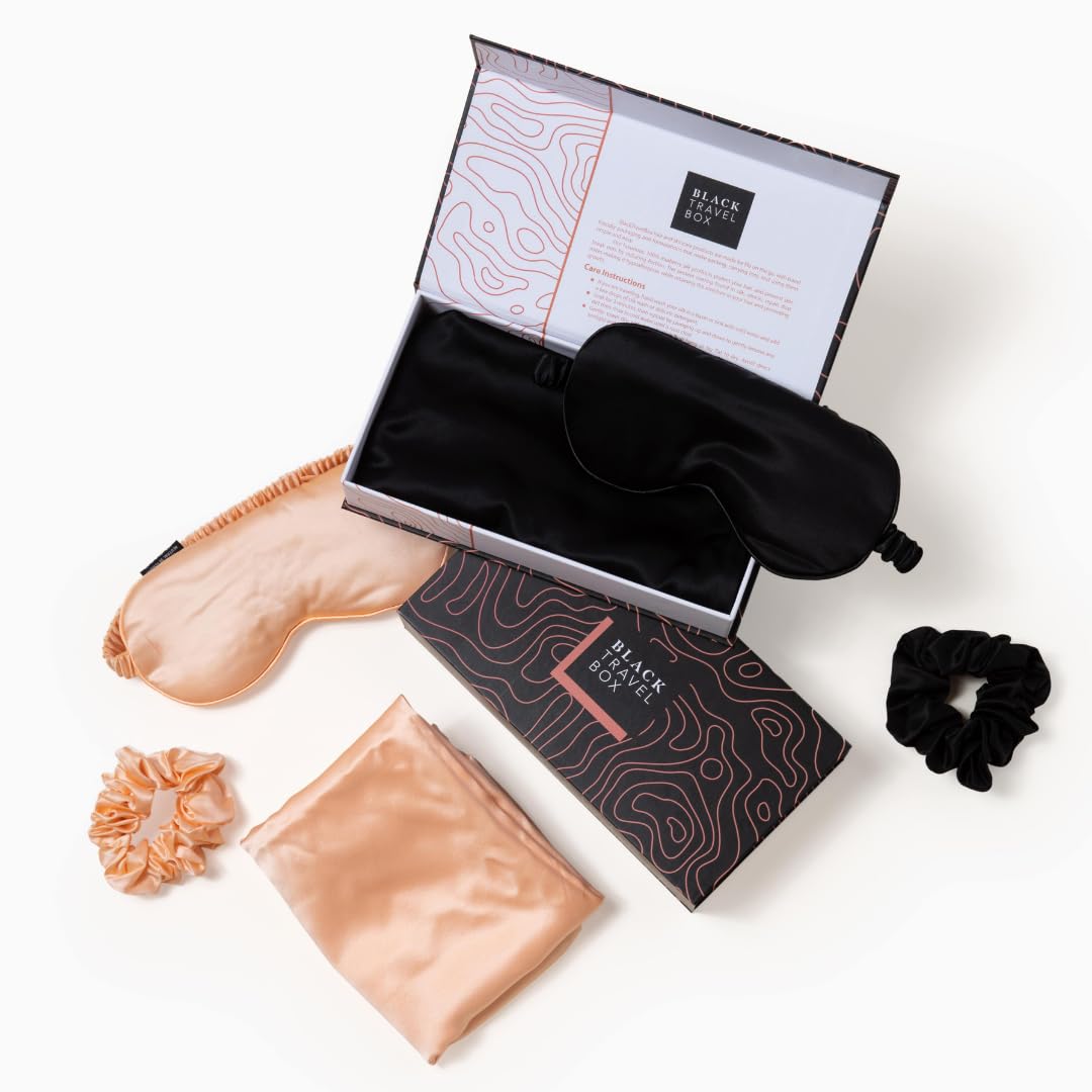 BLACKTRAVELBOX 100% Mulberry Silk Luxurious Mulberry Silk Weighted Eye Mask Pillow for Hair and Skin Health, Deep Sleep, Premium Grade 6A Silk, 600 Thread Count (Ocean Pearl)