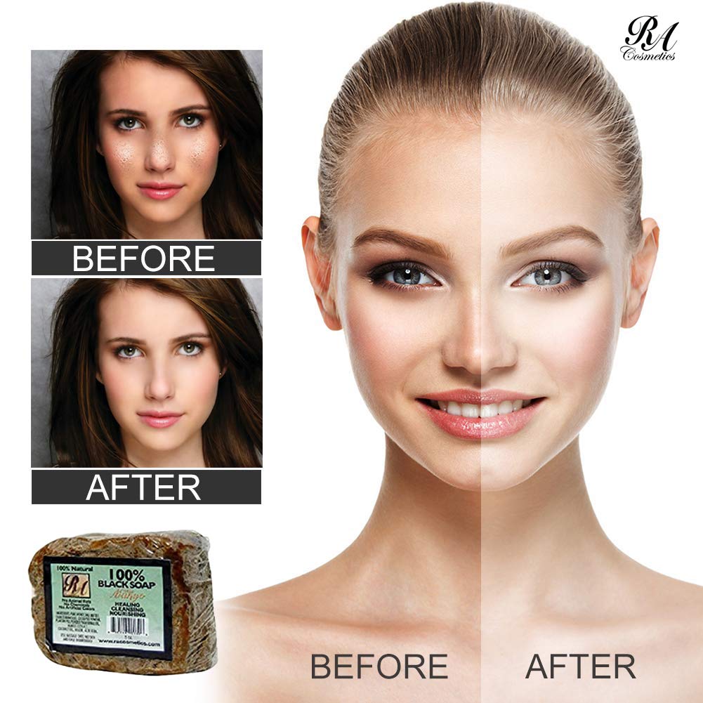 RA Cosmetics 100% Natural African Black Soap, Mango Scent, 5 oz, 141g