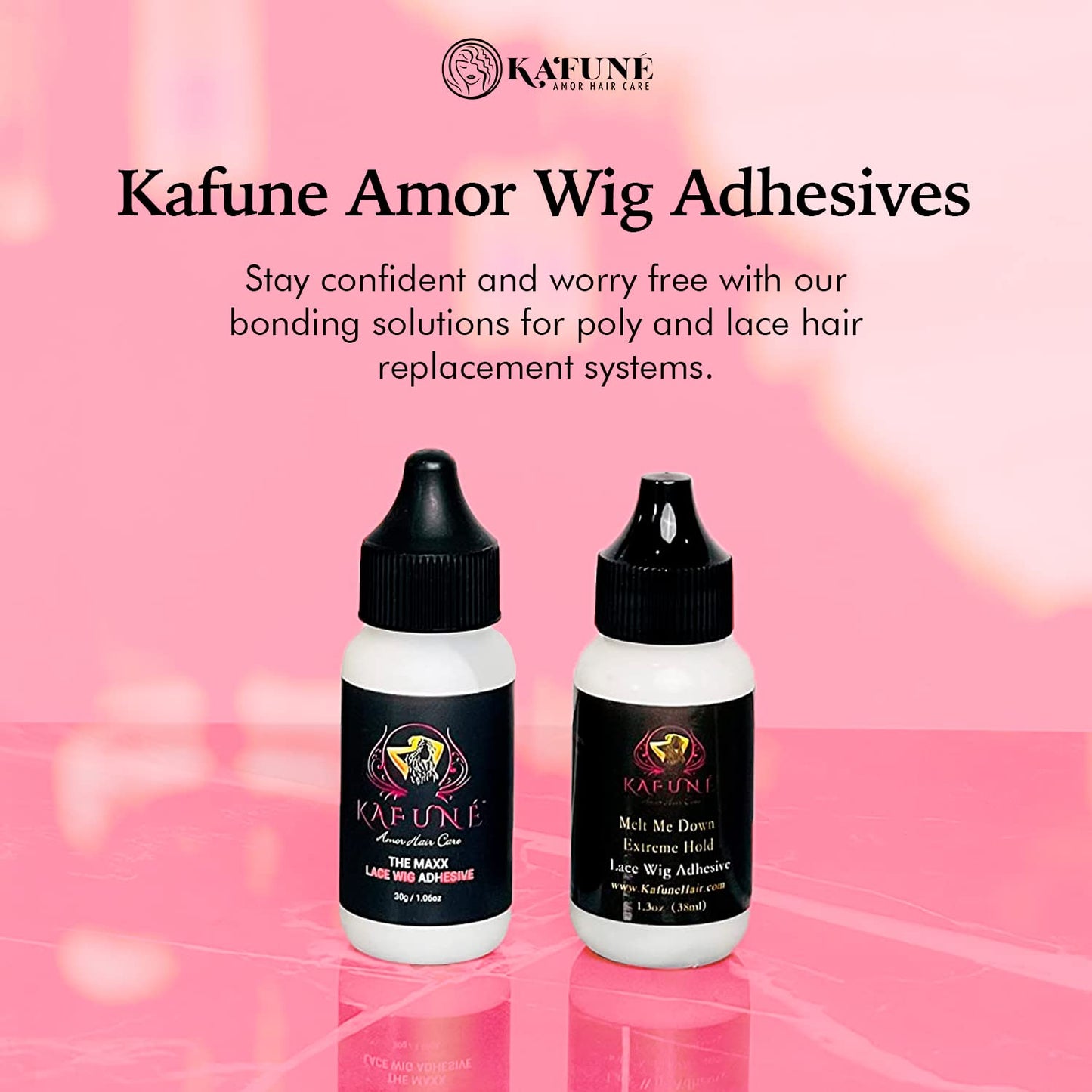 Kafune Amor Hair Care MAXX Lace Wig Adhesive – Wig Glue Size 1.06 OZ Waterproof Hold for Your Lace Wig or Toupee – Quick Drying – MAXX Hold Up to 4 Weeks – NO Flaky Residue – Best for Sensitive Skin