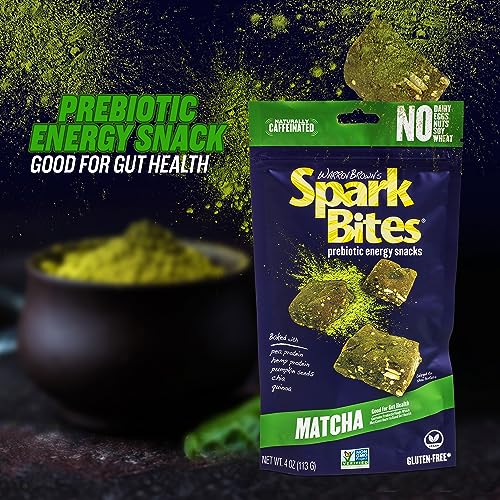 SPARK BITES Matcha - Green Tea (Pack of 6) Allergen Free Vegan Healthy Energy Snack - A Steady Release of Wholesome Energy with NONE OF THE TOP 8 ALLERGENS - Vegan, Non-GMO, Gluten-Free