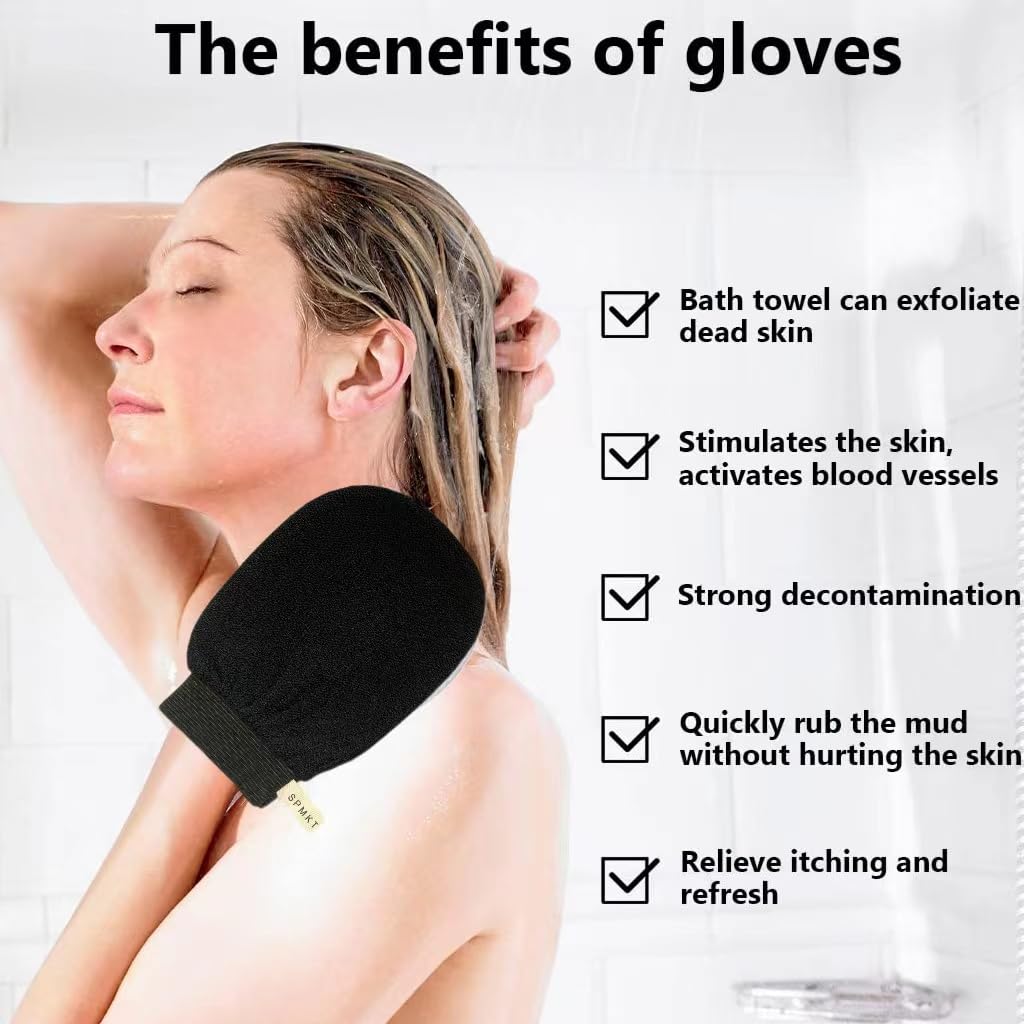 Exfoliating Glove 1pc, Korean Exfoliating Mitt Visibly Lift Away Dead Skin, Revive Glove Exfoliating Glove & Body Exfoliator, Cleanse Dead or Dry Skin, Part of The Best Skincare Kit for Women & Men