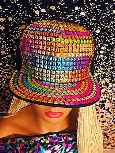 2Chique Boutique Women's Multicolor Sequins Hat with Adjustable Closure
