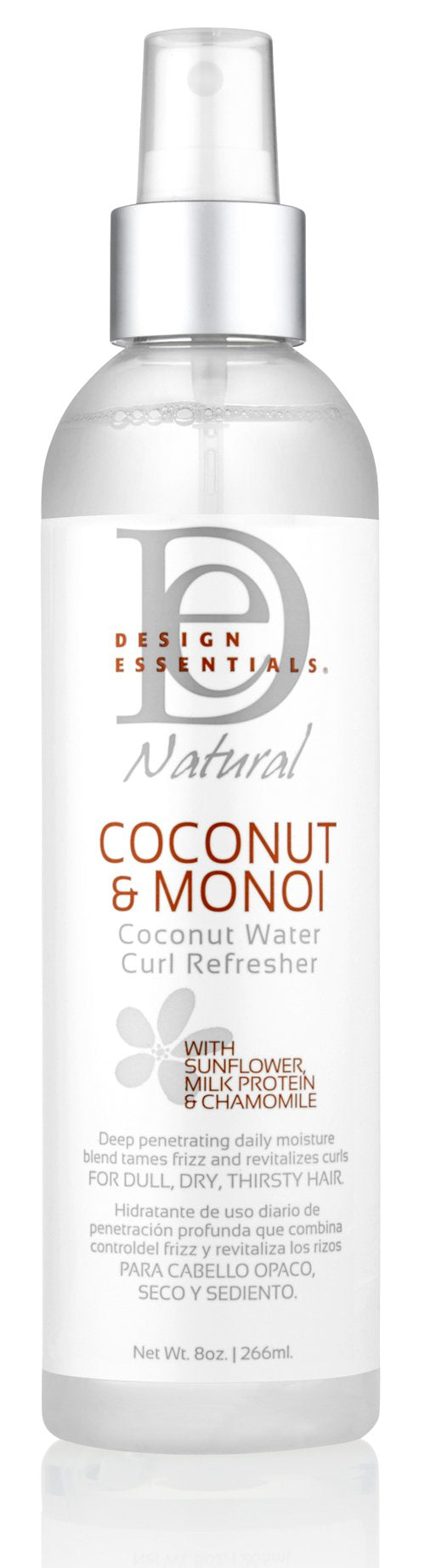 Design Essentials Natural Coconut & Monoi Coconut Water Curl Refresher with Sunflower, Marshmallow Root & Aloe, 8 Ounce