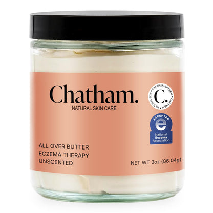 Chatham Natural Skin Care All Over Butter Eczema Relief Cream 3oz, Dry, Itchy Skin, Face, Feet and Hands. Trusted by Families and Steroid Free. Moisturizes and Softens Skin