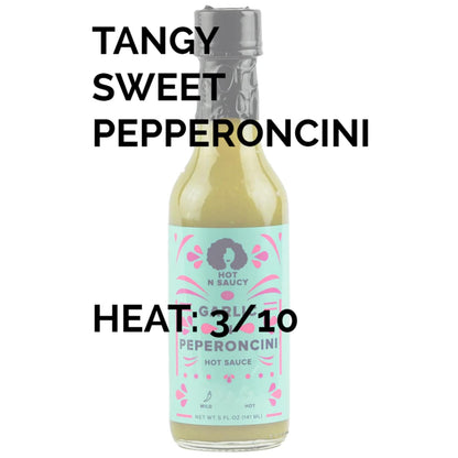 Hot N Saucy | Garlic N Peperoncini Hot Sauce, 5 fl oz