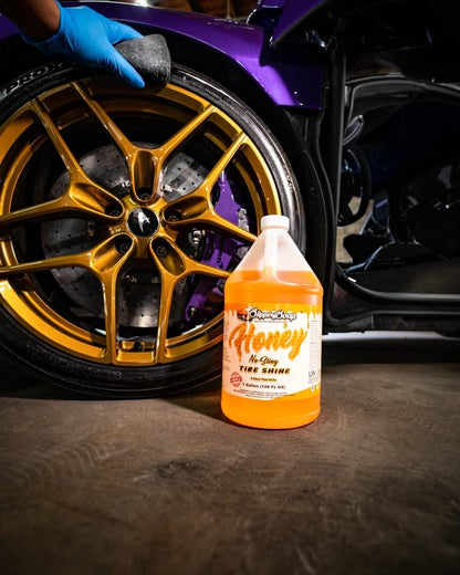 SLIPPERY SOAP Honey No-Sling Tire Shine, Long Lasting Gloss, Water-Resistant, Protection From UV Rays, 1 Gallon