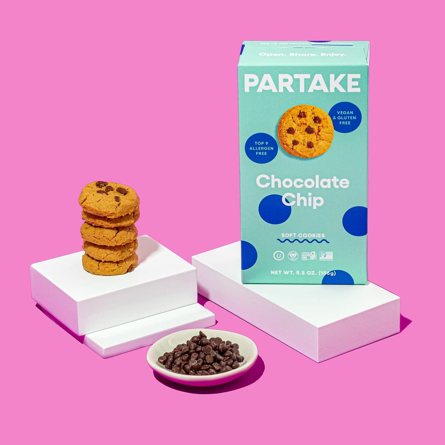 Gluten Free Chocolate Chip Lovers' Vegan Cookies by Partake – 5 Pack | Non-GMO, Allergy-Friendly | No Peanuts, Soy, Dairy, Tree Nuts, Contents May Vary.