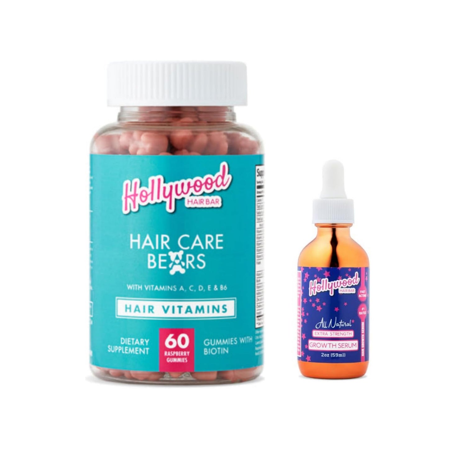 Hollywood Hair Bar | Extra Strength Regrowth Serum and Gummy Vitamin Bundle