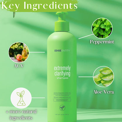 Edge Entity Peppermint oil Shampoo- Extremely Deep Cleanse and Clarifying Shampoo, Cleansing Treatment for 4A-4C hair types, for Women- 8 oz