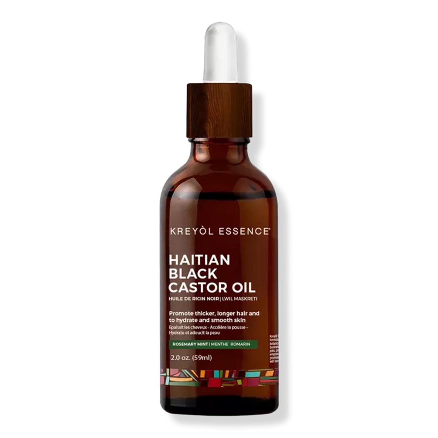 Kreyol Essence - Haitian Black Castor Oil for Skin and Hair, Glass Bottle - Cold Pressed Castor Oil, Fuller-Looking Hair, Hexane Free, Natural Humectant